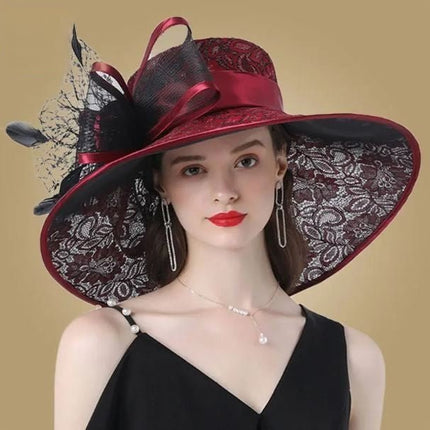 Chapeau de cérémonie pour mariage - Bordeaux - M (56 - 58cm) | La boutique du chapeau