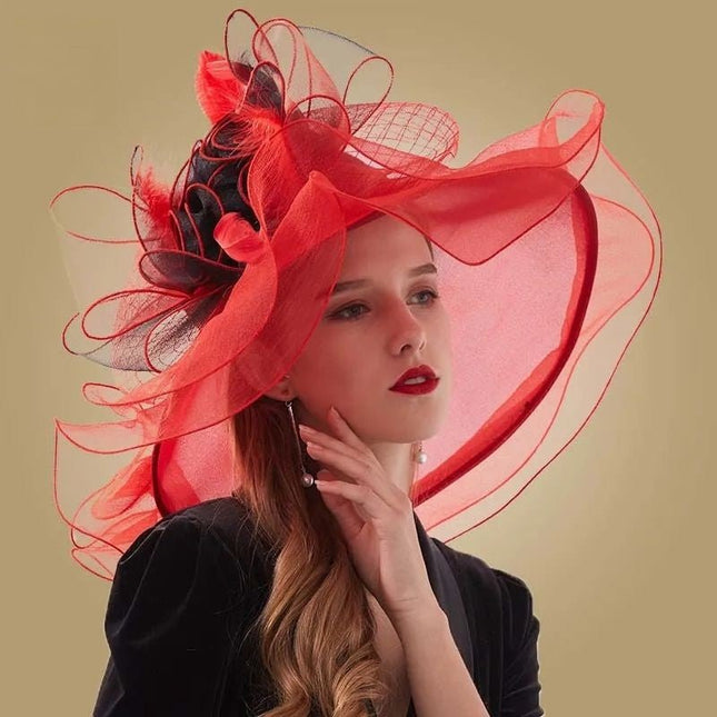 Chapeau de cérémonie - Rouge - M (56 - 58cm) | La boutique du chapeau