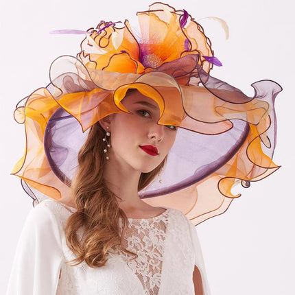 Chapeau de cérémonie sophistiqué - Orange - M (56 - 58cm) | La boutique du chapeau