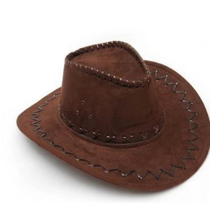 Chapeau de Cowboy en cuir - Marron - L (58 - 59cm) | La boutique du chapeau