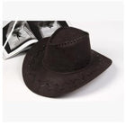 Chapeau de Cowboy en cuir - Noir - L (58 - 59cm) | La boutique du chapeau
