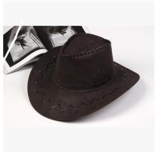 Chapeau de Cowboy en cuir - Noir - L (58 - 59cm) | La boutique du chapeau