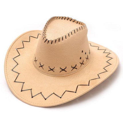 Chapeau de Cowboy en cuir - Beige - L (58 - 59cm) | La boutique du chapeau