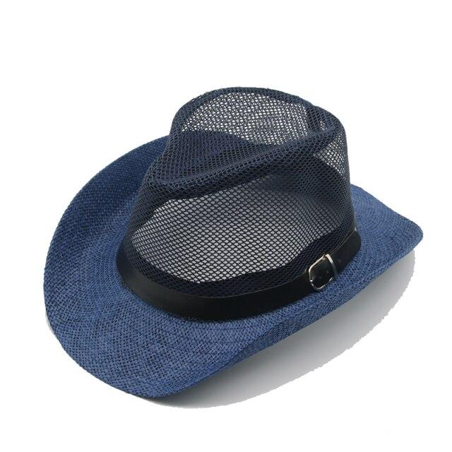 Chapeau de Cowboy paille - Bleu - L (58 - 59cm) | La boutique du chapeau
