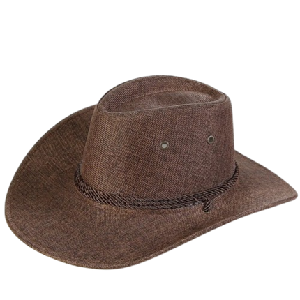 Chapeau de Cowboy paille en denim - Café - L (58 - 59cm) | La boutique du chapeau