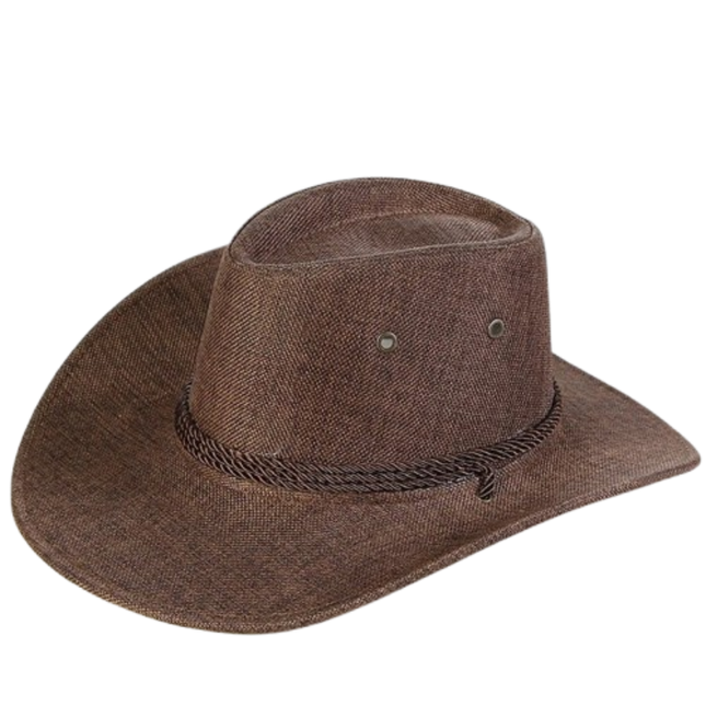 Chapeau de Cowboy paille en denim - Café - L (58 - 59cm) | La boutique du chapeau