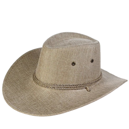 Chapeau de Cowboy paille en denim - Beige - L (58 - 59cm) | La boutique du chapeau