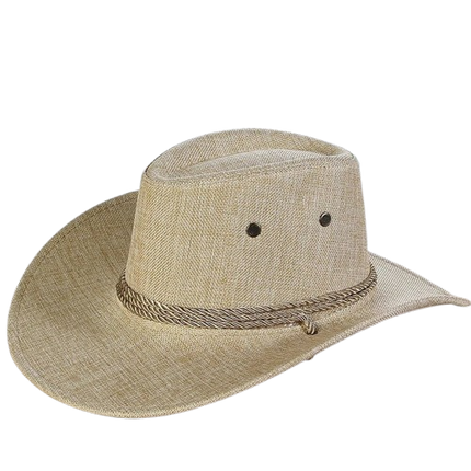 Chapeau de Cowboy paille en denim - Jaune - L (58 - 59cm) | La boutique du chapeau