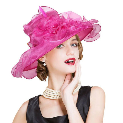 Chapeau femme cérémonie - Rose/rouge - M (56 - 58cm) | La boutique du chapeau