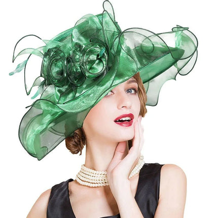 Chapeau femme cérémonie - Vert - M (56 - 58cm) | La boutique du chapeau
