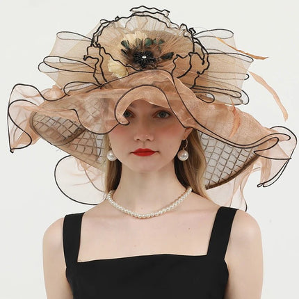 Chapeau femme organza - Kaki - M (56 - 58cm) | La boutique du chapeau