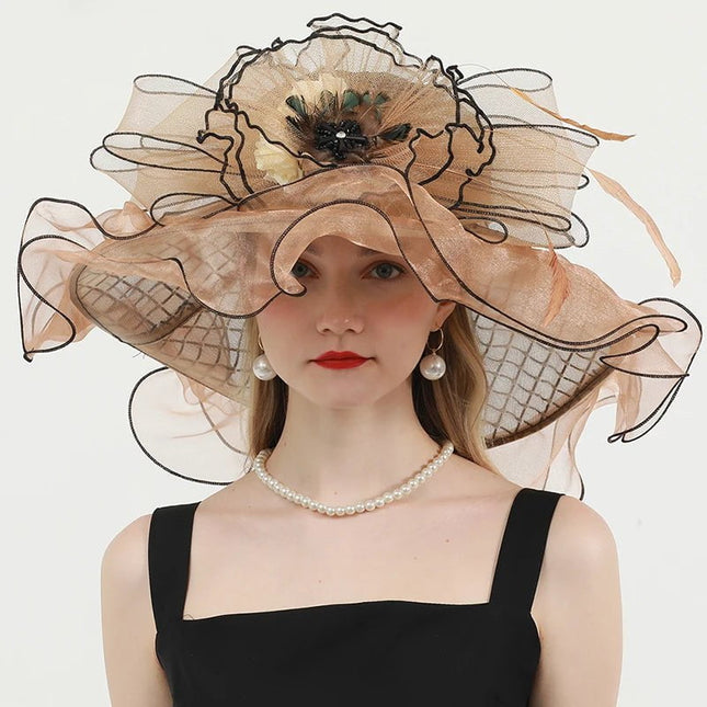 Chapeau femme organza - Kaki - M (56 - 58cm) | La boutique du chapeau