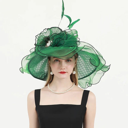 Chapeau femme organza - Vert - M (56 - 58cm) | La boutique du chapeau