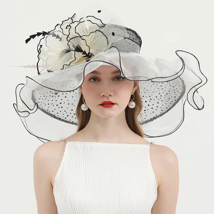 Chapeau femme organza - Blanc - M (56 - 58cm) | La boutique du chapeau