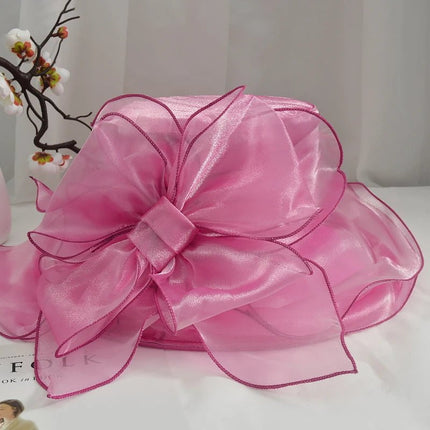 Chapeau de mariée à motif floral - Rose foncé - M (56 - 58cm) | La boutique du chapeau