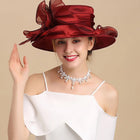 Chapeau de mariée à motif floral - Bordeaux - M (56 - 58cm) | La boutique du chapeau