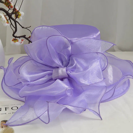 Chapeau de mariée à motif floral - Violet - M (56 - 58cm) | La boutique du chapeau