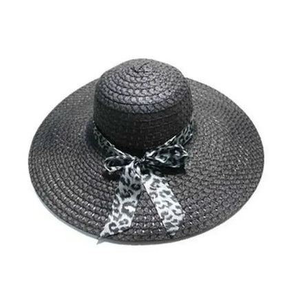 Chapeau de paille ajouré femme - Noir - M (56 - 58cm) | La boutique du chapeau