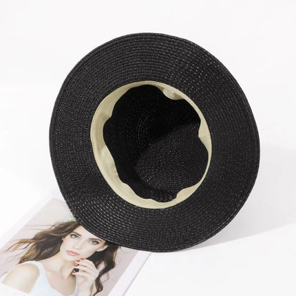 Chapeau de paille avec ceinture - Blanc - M (56 - 58cm) | La boutique du chapeau