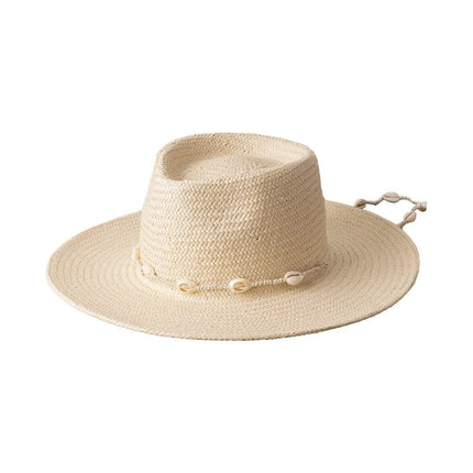 Chapeau de paille avec ficelle - Beige - M (56 - 58cm) | La boutique du chapeau