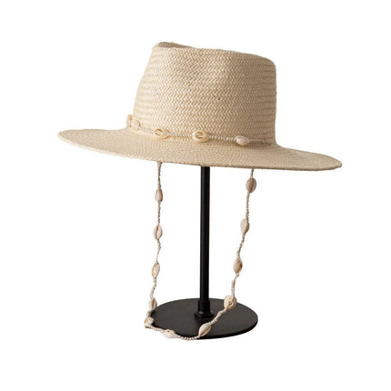 Chapeau de paille avec ficelle - Beige - M (56 - 58cm) | La boutique du chapeau