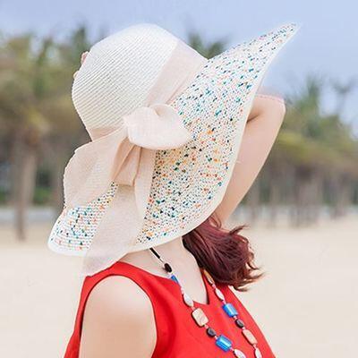 Chapeau de paille avec nœud - Plage - 9 - M (56 - 58cm) | La boutique du chapeau