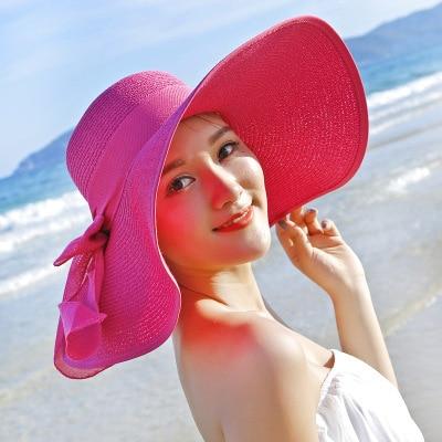 Chapeau de paille avec nœud - Plage - 13 - M (56 - 58cm) | La boutique du chapeau