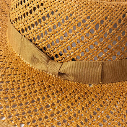 Chapeau de paille avec nœud ruban - Noir - M (56 - 58cm) | La boutique du chapeau