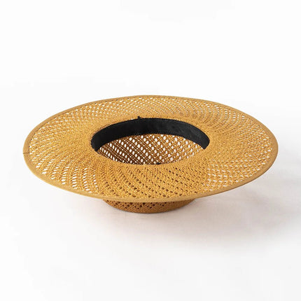 Chapeau de paille avec nœud ruban - Kaki - M (56 - 58cm) | La boutique du chapeau