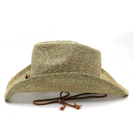 Chapeau cowboy unisexe paille lettre été - Beige - M (56 - 58cm) | La boutique du chapeau
