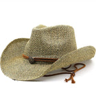 Chapeau cowboy unisexe paille lettre été - Beige - M (56 - 58cm) | La boutique du chapeau