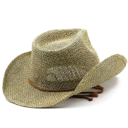 Chapeau cowboy unisexe paille lettre été - Beige - M (56 - 58cm) | La boutique du chapeau