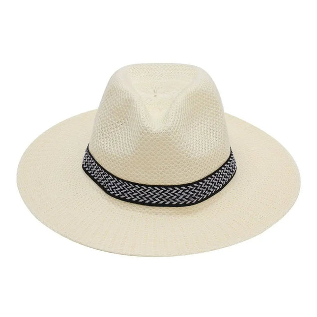 Chapeau de paille d'été - Blanc - M (56 - 58cm) | La boutique du chapeau