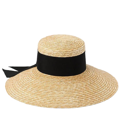 Chapeau de paille d'été pour femme - Marron/noir - M (56 - 58cm) | La boutique du chapeau