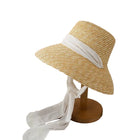 Chapeau de paille d'été pour femme - Beige/blanc - M (56 - 58cm) | La boutique du chapeau