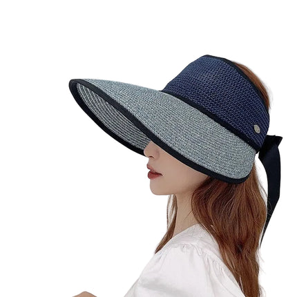 Chapeau de paille d'été pour femmes - Bleu - Ajustable (du 54 au 59) | La boutique du chapeau