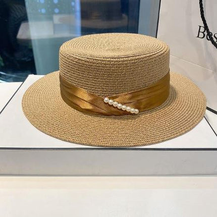 Chapeau de paille élégant - Or - M (56 - 58cm) | La boutique du chapeau