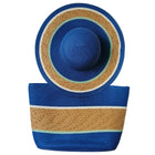 Chapeau de paille et sac de plage bleu - M (56 - 58cm) - | La boutique du chapeau