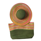 Chapeau de paille et sac de plage violet - Vert - M (56 - 58cm) | La boutique du chapeau