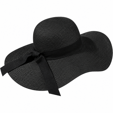 Chapeau de paille femme - Noir - M (56 - 58cm) | La boutique du chapeau