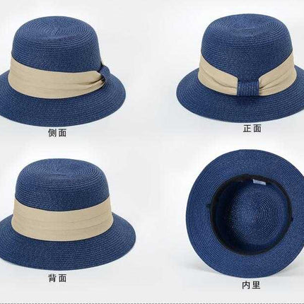 chapeau de paille femme d'été chapeau de soleil - Beige - M (56 - 58cm) | La boutique du chapeau