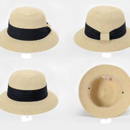 chapeau de paille femme d'été chapeau de soleil - Beige - M (56 - 58cm) | La boutique du chapeau