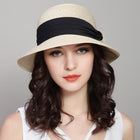 chapeau de paille femme d'été chapeau de soleil - Beige - M (56 - 58cm) | La boutique du chapeau