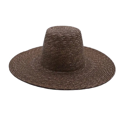 Chapeau de paille haut - Marron - M (56 - 58cm) | La boutique du chapeau