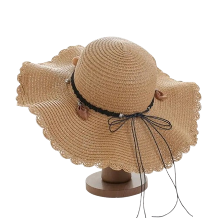Chapeau de paille ondulé - Kaki - M (56 - 58cm) | La boutique du chapeau