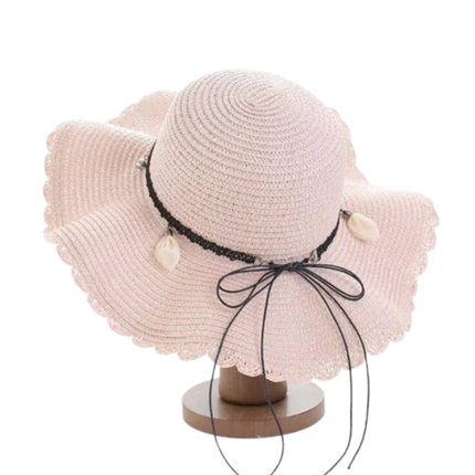 Chapeau de paille ondulé - Rose - M (56 - 58cm) | La boutique du chapeau