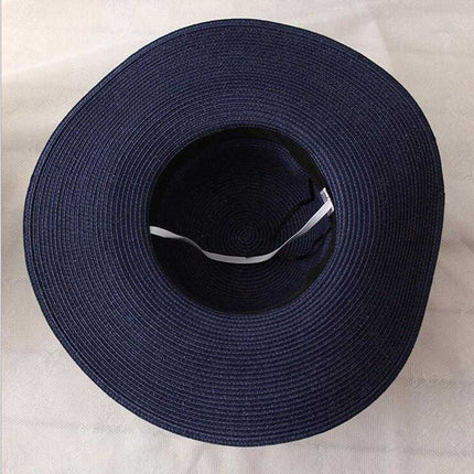 Chapeau de paille perles - Bleu - M (56 - 58cm) | La boutique du chapeau