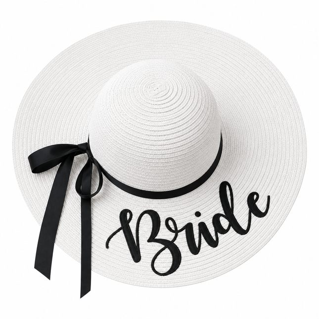 Chapeau de paille pour la plage et le soleil - Blanc - M (56 - 58cm) | La boutique du chapeau