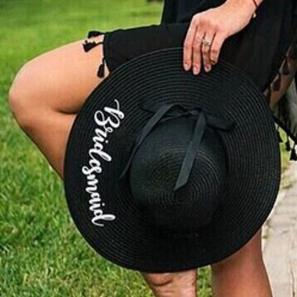 Chapeau de paille pour la plage et le soleil - Noir - M (56 - 58cm) | La boutique du chapeau