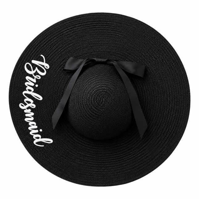 Chapeau de paille pour la plage et le soleil - Noir - M (56 - 58cm) | La boutique du chapeau